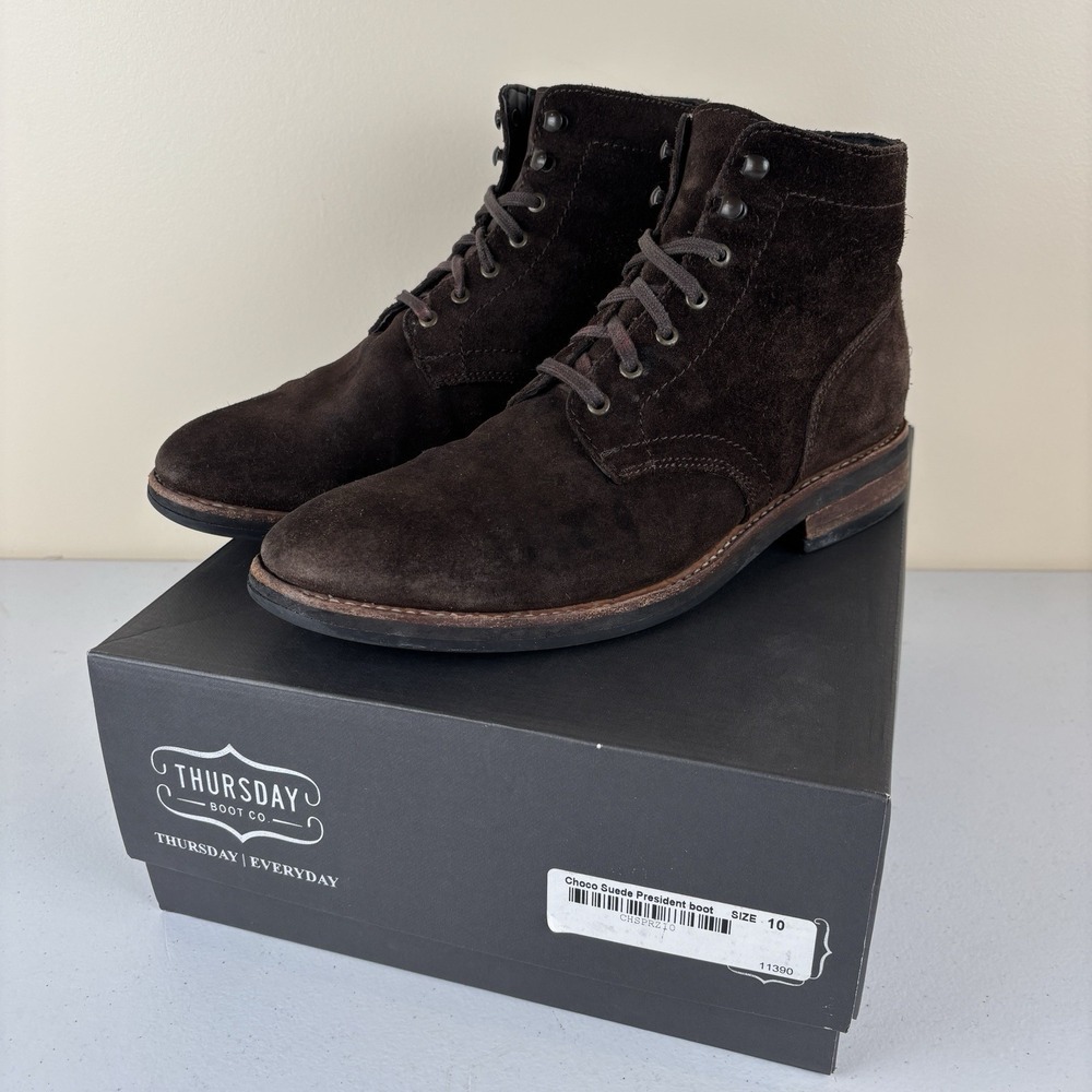 Thursday Boot Co President Mens Size 10 Brown Suede Lace Up Casual